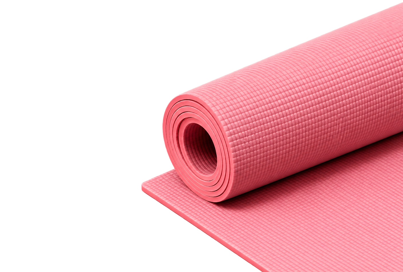 Pink rolled exercise mat